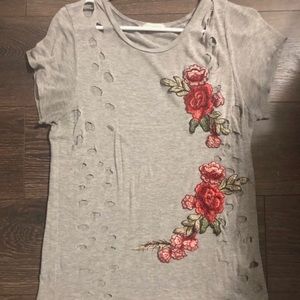 Distressed tunic